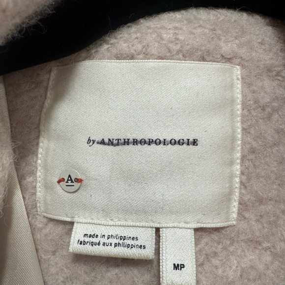 Anthropologie Boucle Wool Cocoon Coat Oversized Double Breasted Cream - Picture 6 of 7